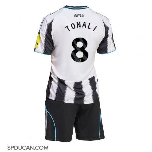 Dječji Nogometni Dres Newcastle United Sandro Tonali #8 Domaci 2025-26 Kratak Rukav (+ Kratke hlače)